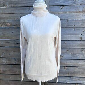 Chaps 100% Cotton Turtleneck Cream Sweater - M